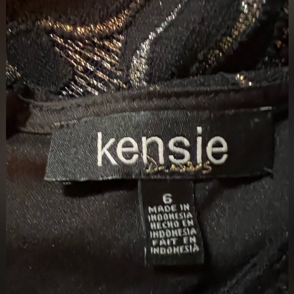 Kensie Knit Lurex Sheath Black Dress - Picture 10 of 12